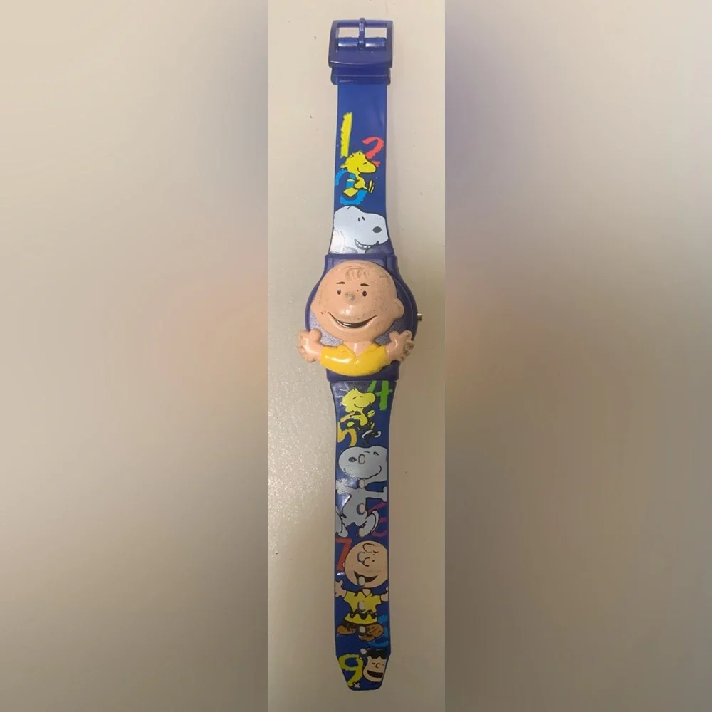 Peanuts Blue Charlie Brown Kids Watch 1990.